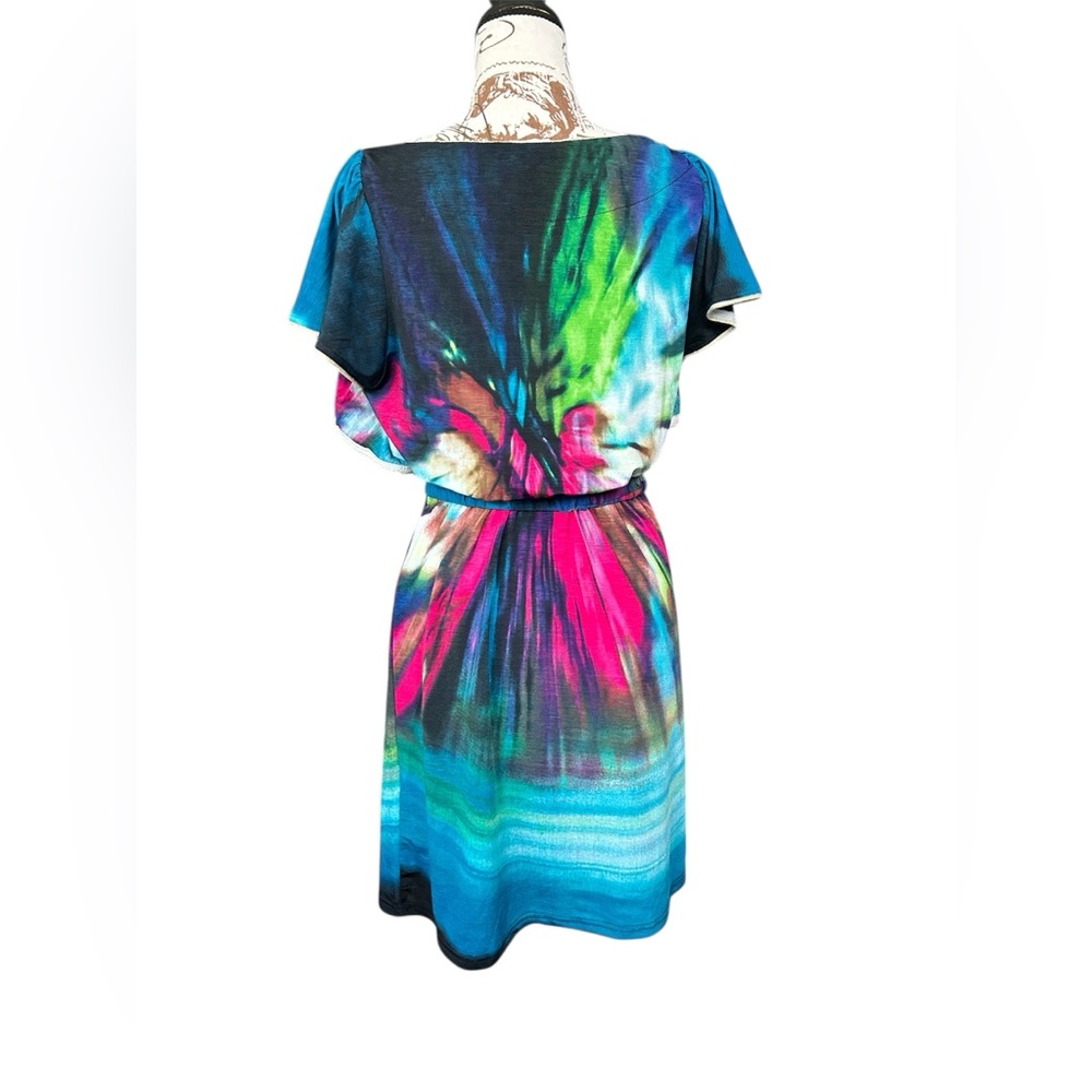 Angeleye London Belted Tie-Dye Pattern Dress with butterfly silhouette size M - Picture 6 of 12